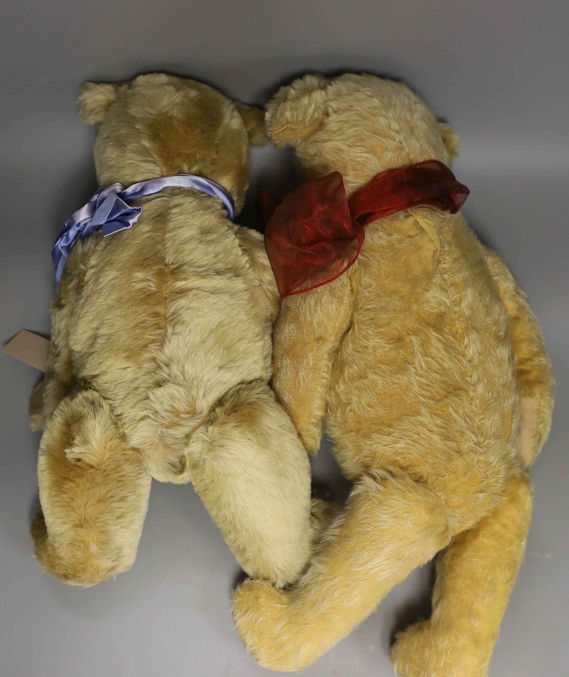 English bear 1950's 63cm And A Chiltern Hugmee 1950's 53cm.